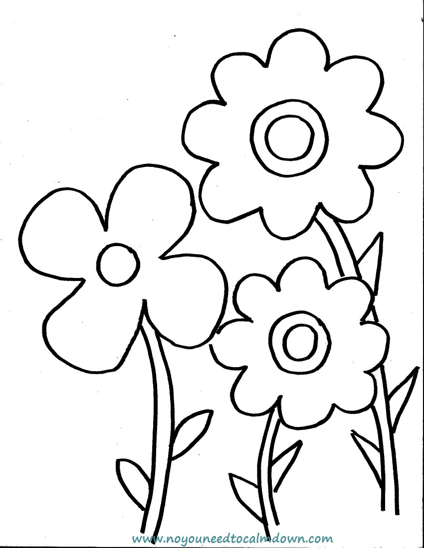 Spring Flowers Coloring Page For Kids Free Printable No YOU Need To Calm Down 