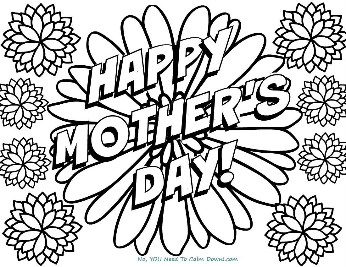 Download Happy Mother's Day Flowers Coloring Page - Free Printable ...